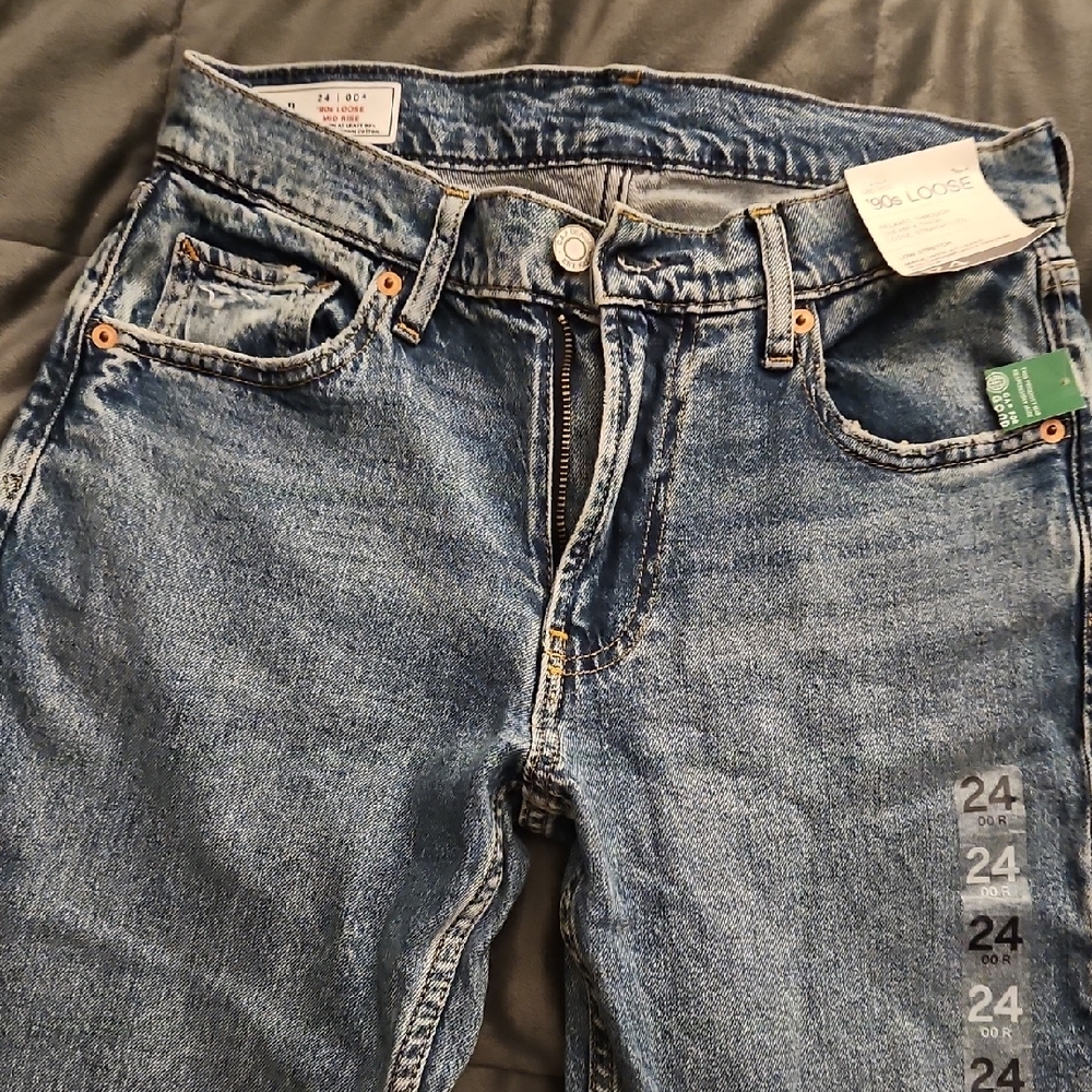 GAP Blue Boyfriend Jeans with Classic Distressing